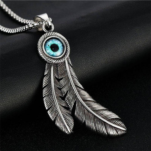Punk Titanium Steel Takahashi Feather Pendant
